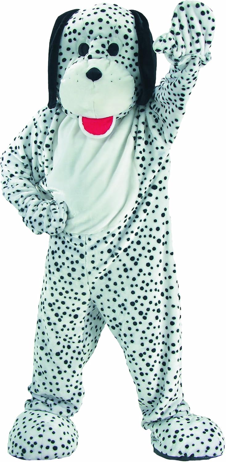 Dress Up America Dalmatian Costume - Black and White Dog Mascot - Plush Dalmatian Mascot for Adults and Teens