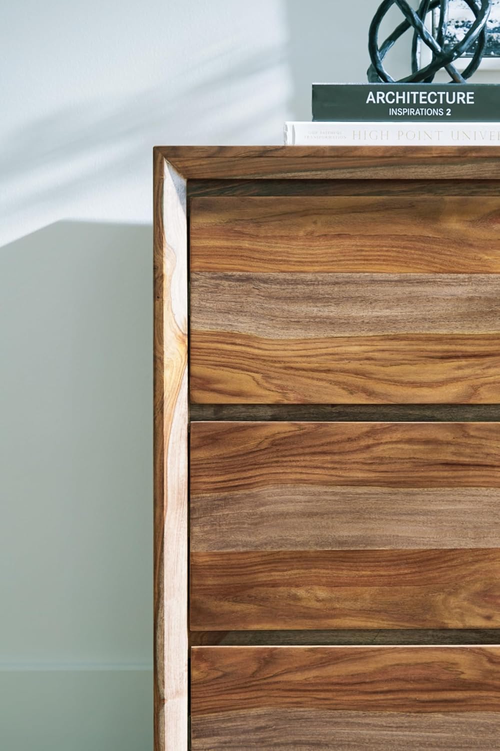 Signature Design by Ashley Dressonni Farmhouse 6-Drawer Dresser with Beveled Edge and Felt Lining, Light Brown