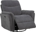 Coaster Home Furnishings - Adler - Upholstered Power Swivel Glider Recliner with Built-in Control Panel, Dual USB Ports, Foam Cushion and Transitional Style - Living Room - Charcoal Grey - 610443P