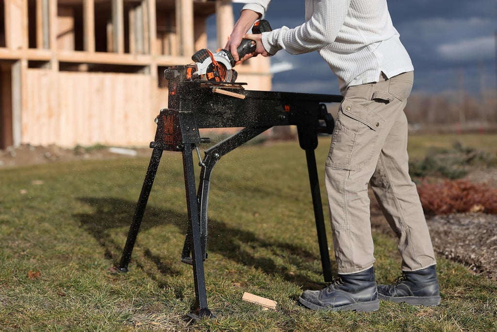 WEN Clamping Saw Horse and Work Bench, 600-Pound Capacity (WA601) Black