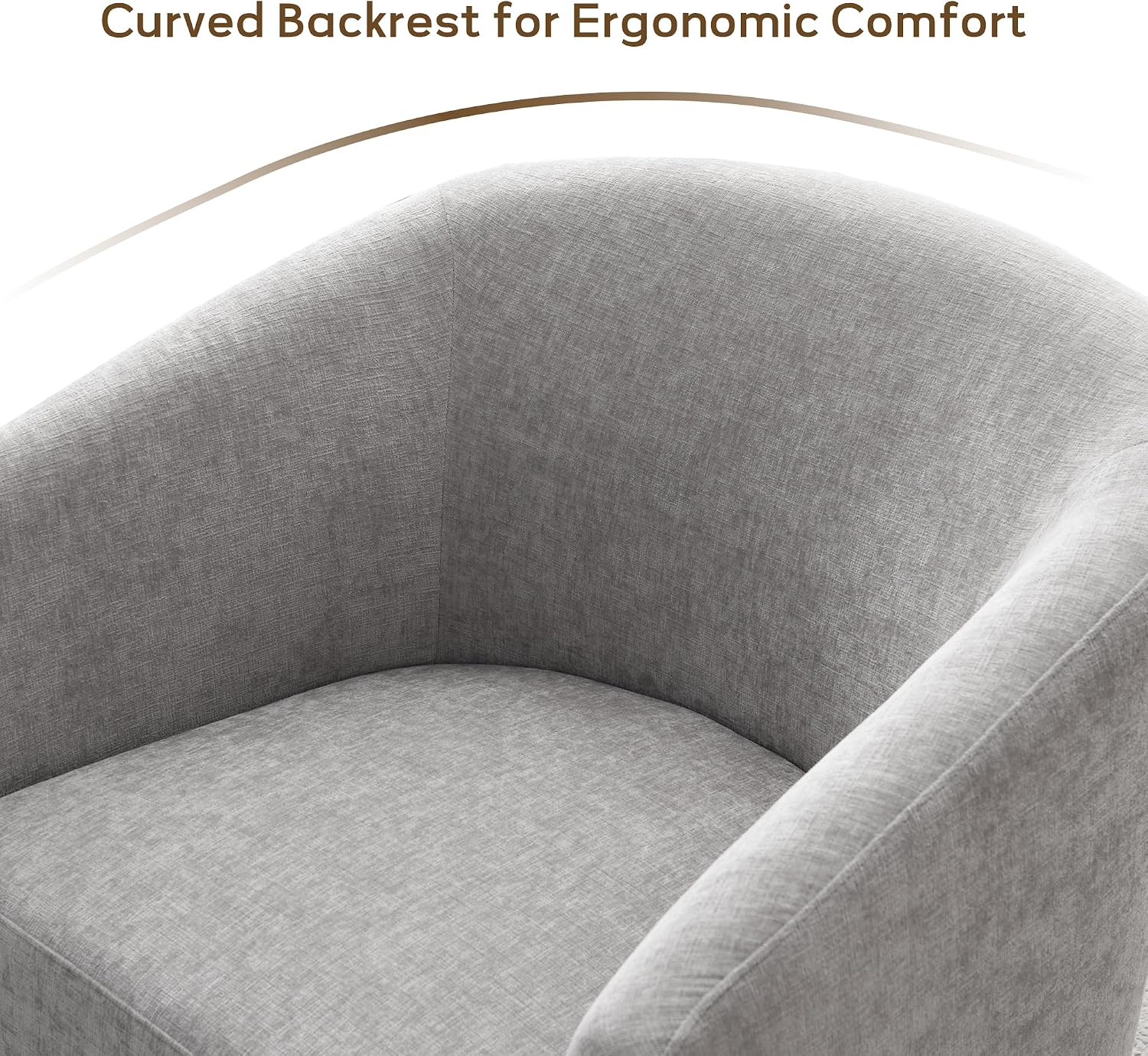Zihanhome Chenille Swivel Accent Chair, Living Room Chairs, No Assembly Upholstered Armchair, 360°Rotating Barrel Chair for Bedroom, Apartment & Reading Nook (1, Light Grey)
