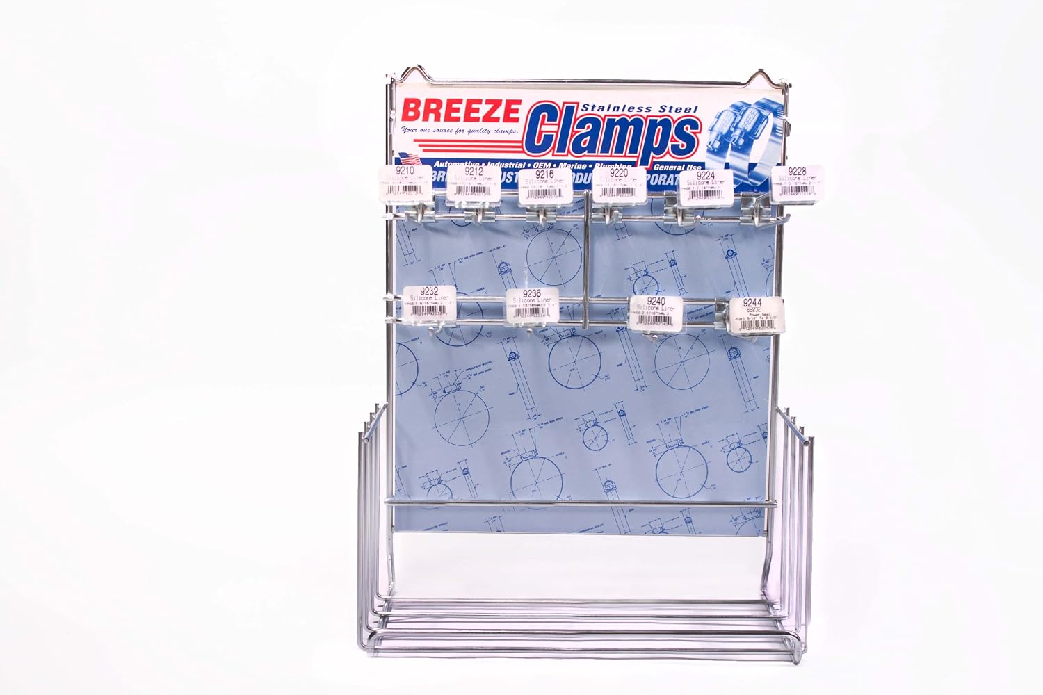 Breeze Steel Hose Clamp Display Rack, Empty Rack for 6300 Assortment or for 9150 Assortment HD