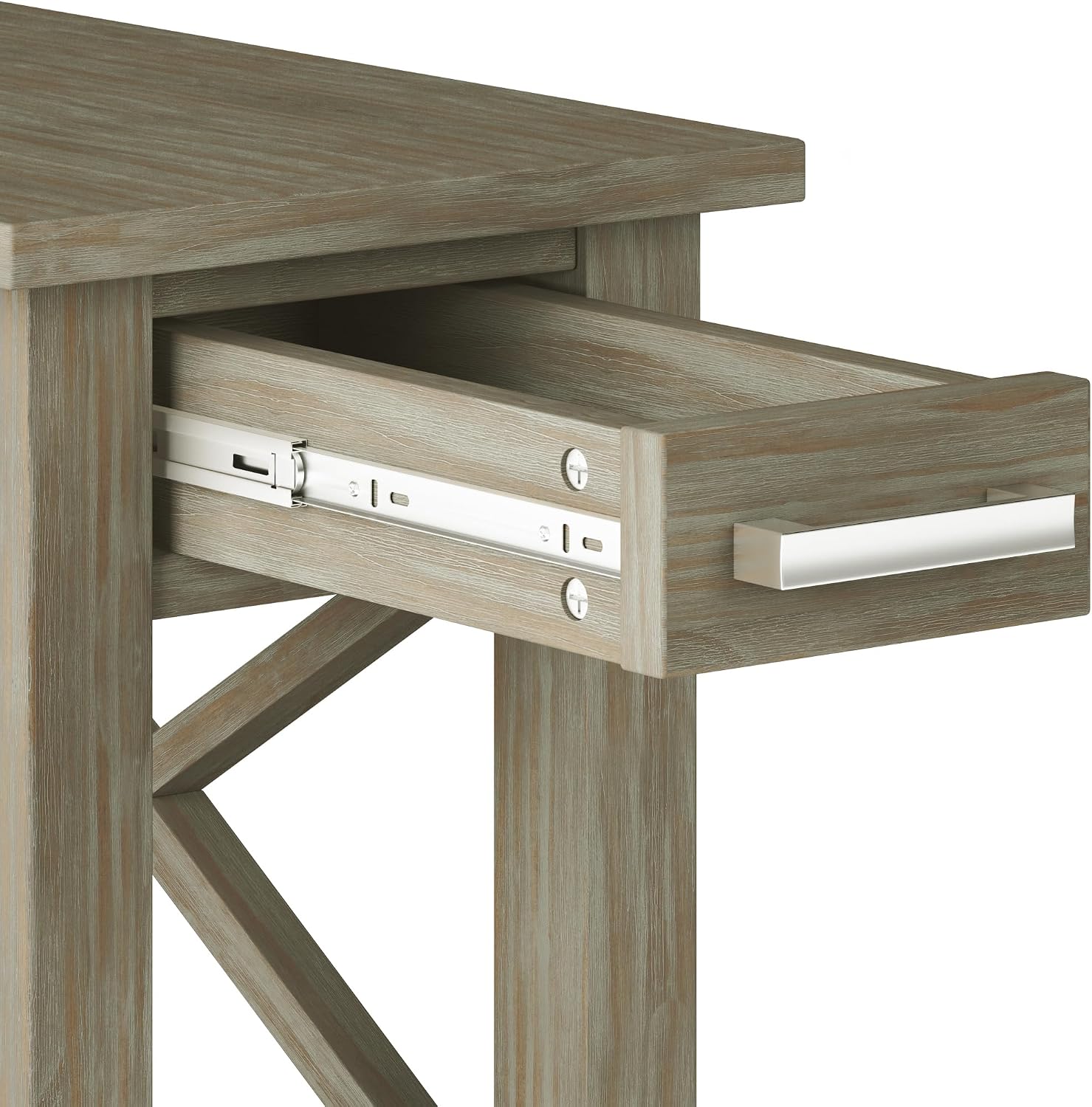 SIMPLIHOME Kitchener SOLID WOOD 14 inch Wide Rectangle Contemporary Narrow Side Table in Distressed Grey with Storage, 1 Drawer, 1 Shelf, for the Living Room and Bedroom