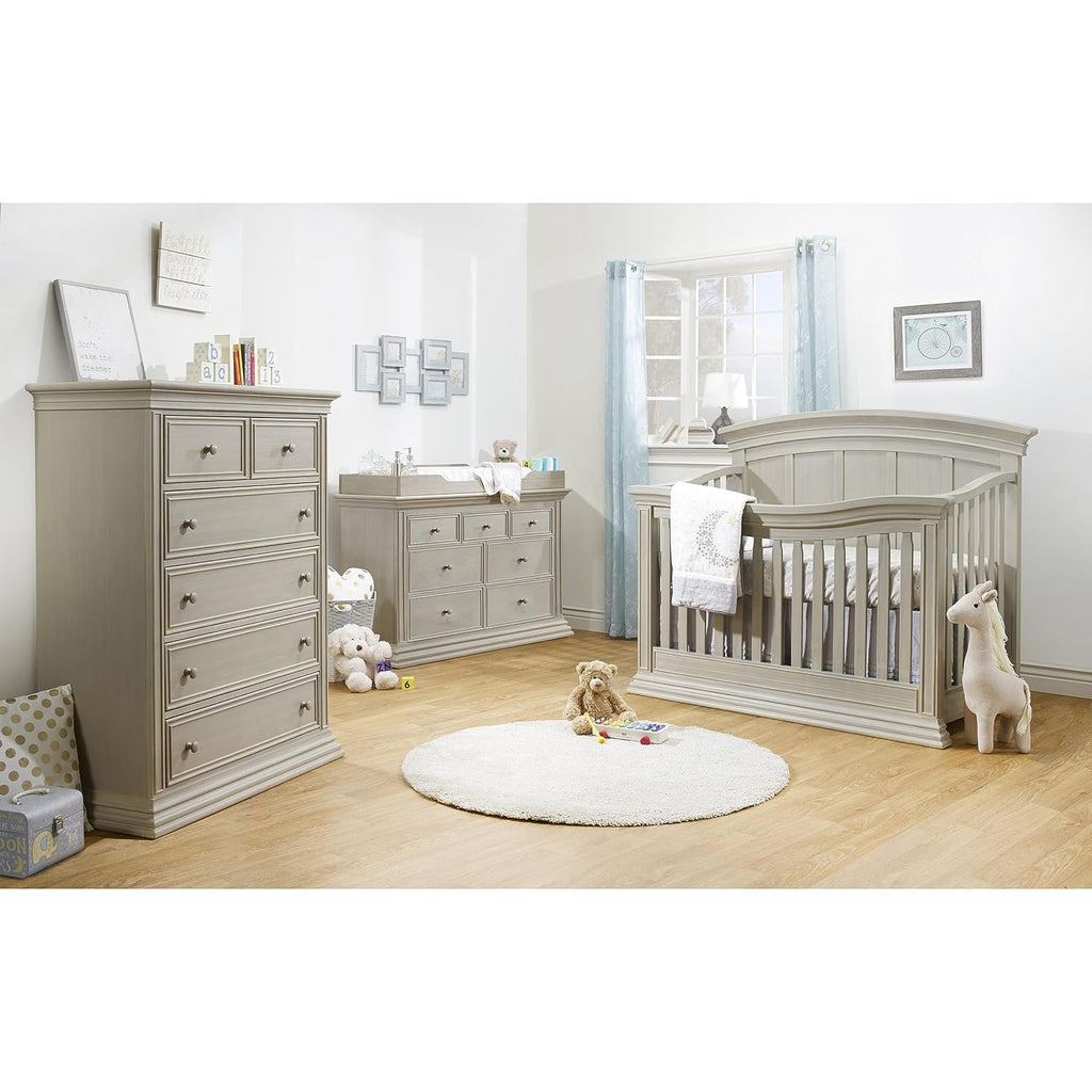 Sorelle Furniture Changing Table Topper for Dresser, Dressing and Diaper Changing Solution for Baby Dresser, Nursery Furniture-Heritage Fog