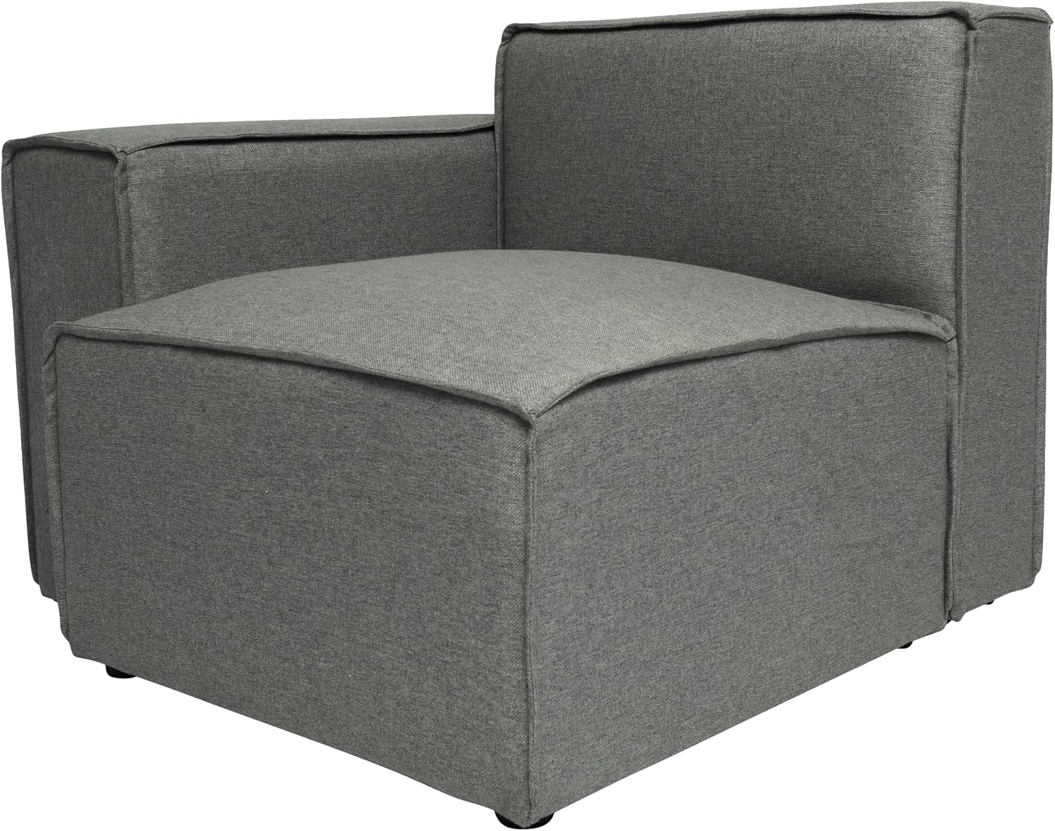 Flash Furniture Bridgetown Fabric Left Chair Module for Sectional Sofa, Customizable Modular Couch Left Seat with Arm Rest, Dark Gray