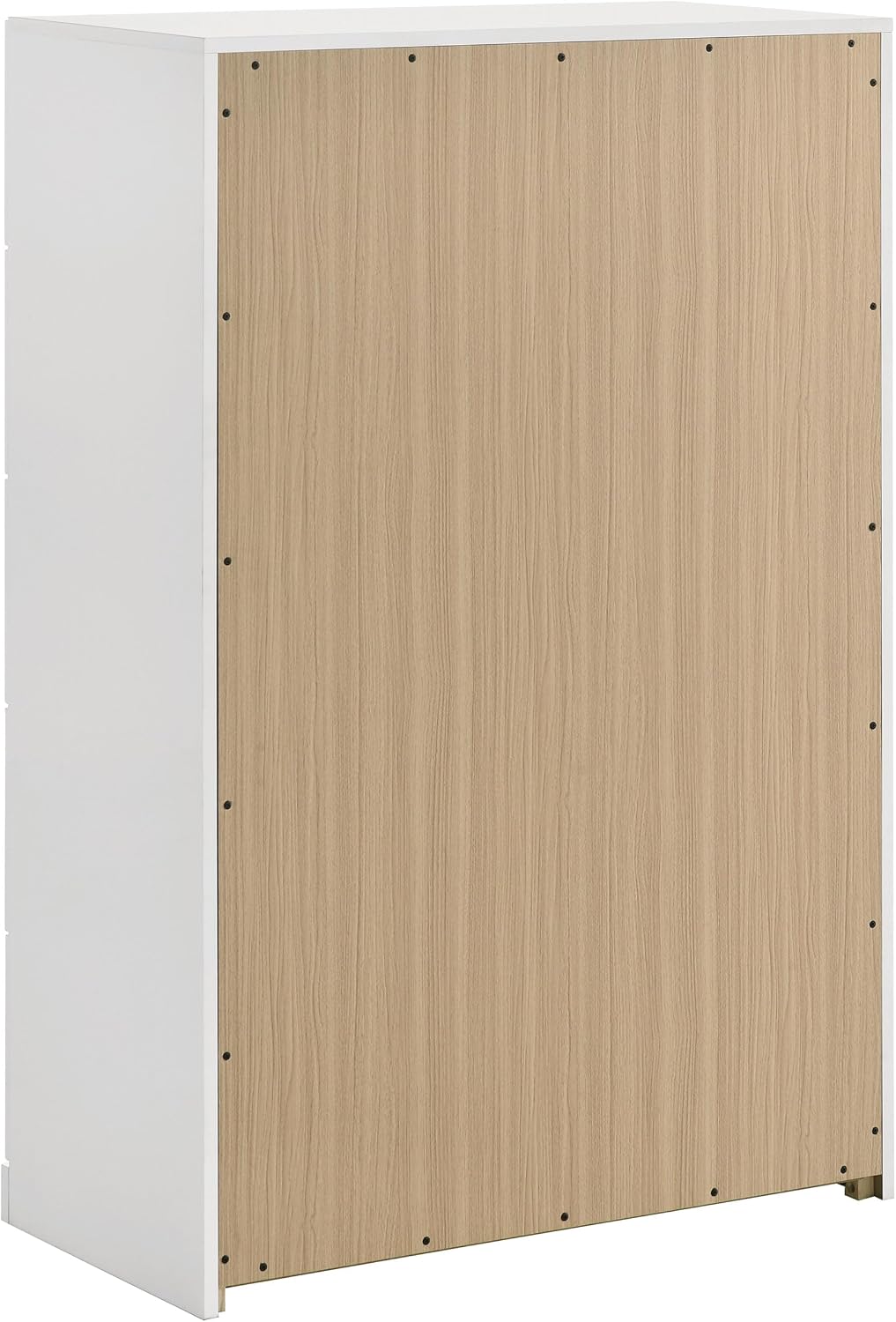 Coaster Home Furnishings - INES - Wood - 5-Drawer Chest with Vertical Gold Pulls, English Dovetail Joinery and Contemporary Design - Bedroom - White High Gloss - 223095