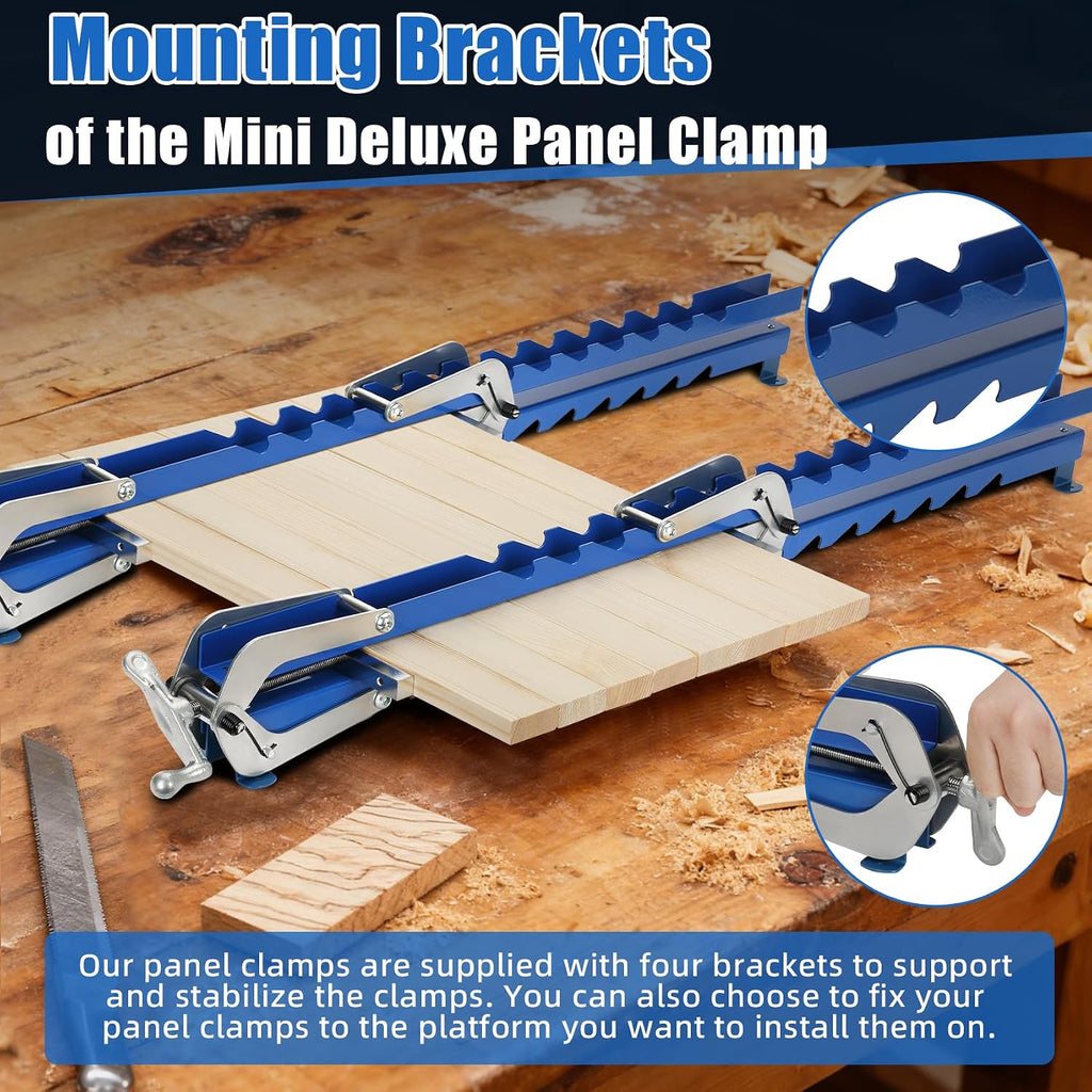 36 Inch Panel Clamps 2 Pack, 4-Way Pressure Steel Parallel Clamps Pre-installation Jigs Fit for 1/2' to 3' Cutting Boards, Tabletops, and Cabinet Cutting Board Clamps
