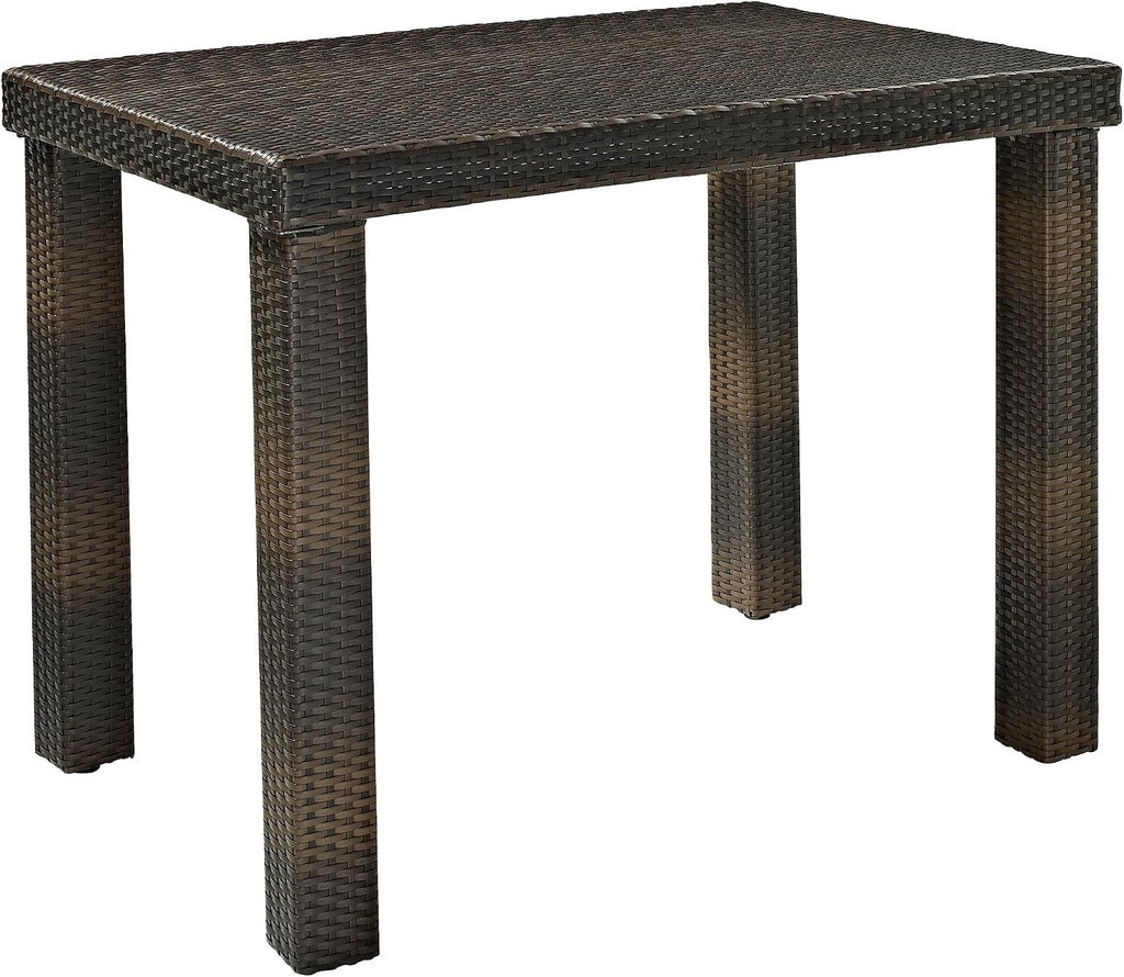 Crosley Furniture Palm Harbor 5-Piece Outdoor Dining Set for 4, Counter Height Wicker Patio Table and Stools, Brown