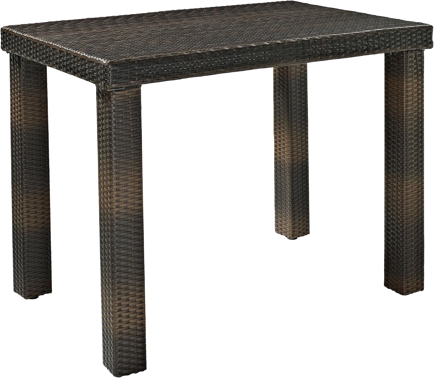 Crosley Furniture Palm Harbor 5-Piece Outdoor Dining Set for 4, Counter Height Wicker Patio Table and Stools, Brown