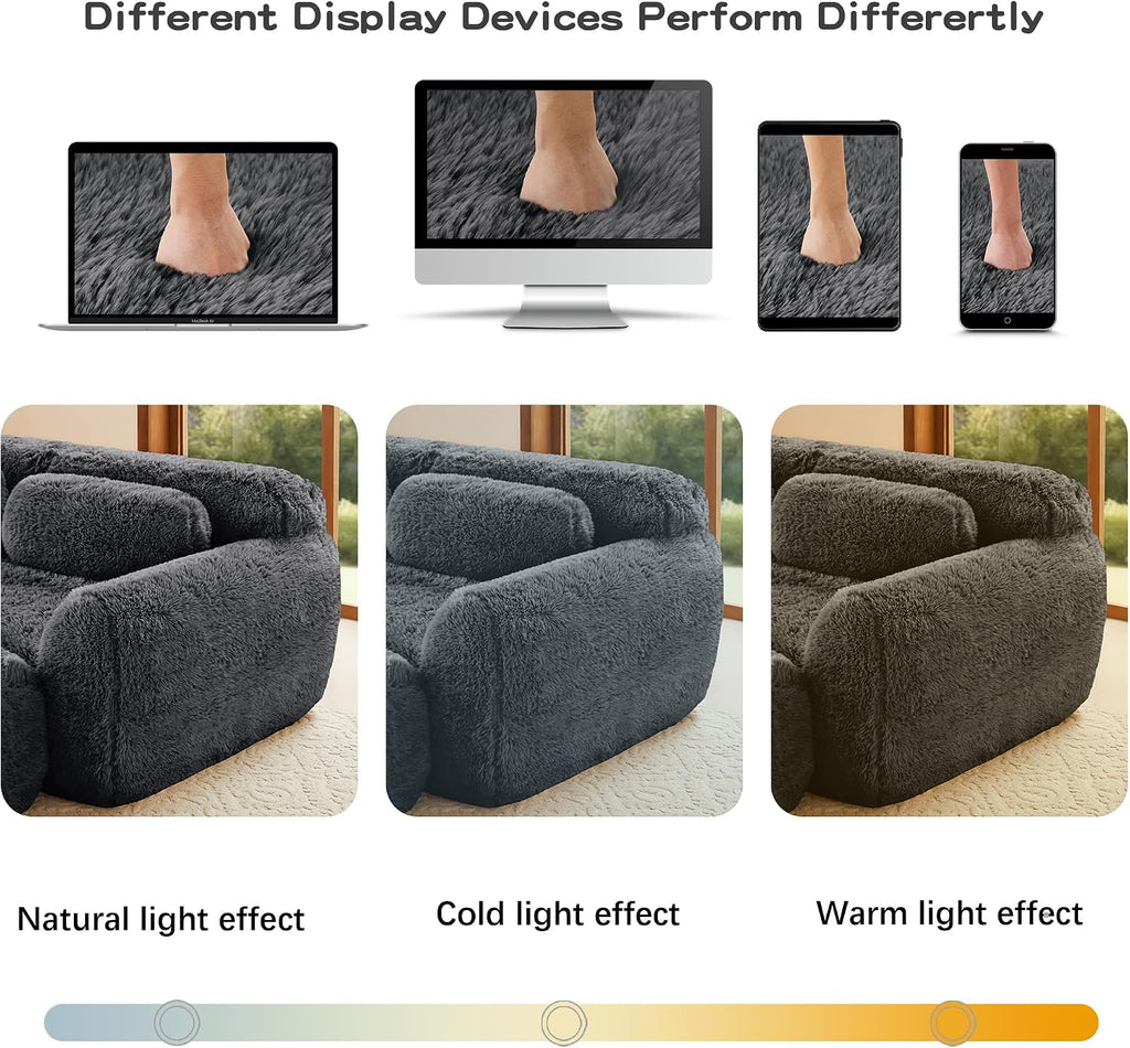 80-Inch Boneless Love Seat Couches in a Box, 2 Seat Modular Foam Cloud Sofa Floor Compressed Loveseat Couch W/Angle Armrests for Home Apartments Bedroom Living Room