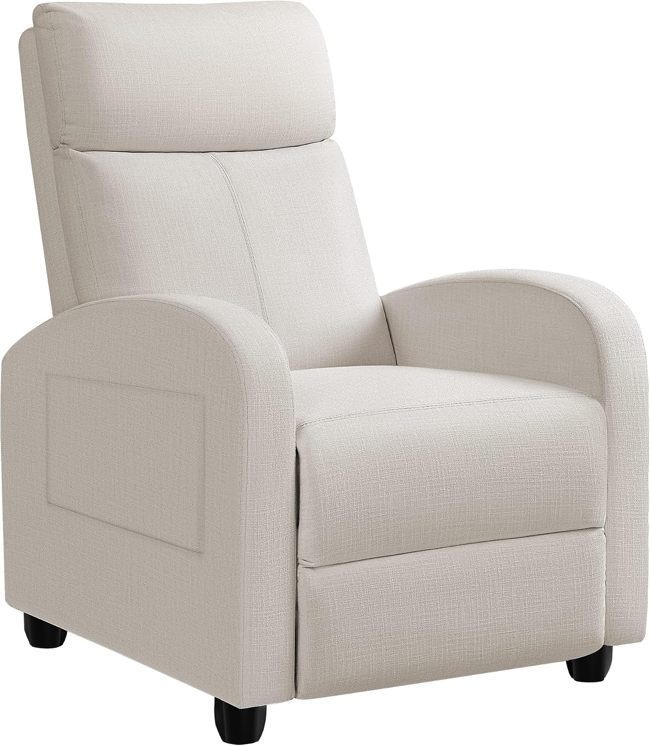 JUMMICO Recliner Chair Adjustable Home Theater Single Recliner Sofa Furniture with Thick Seat Cushion and Backrest Modern Living Room Recliners (Fabric, Beige)