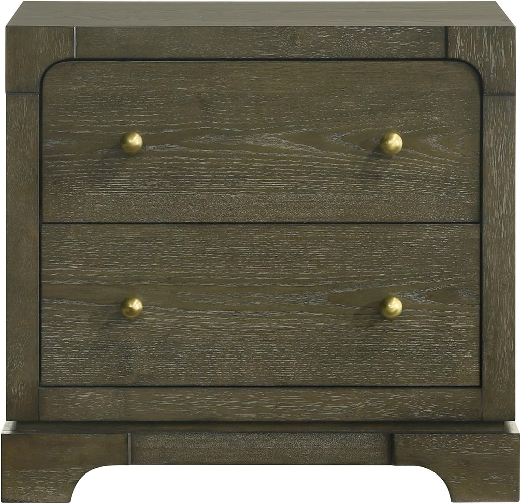 Coaster Home Furnishings Gran Park Modern Classic Wood 2-Drawer Bedroom Nightstand Bedside Table Organizer Unit Dark Cocoa 224932