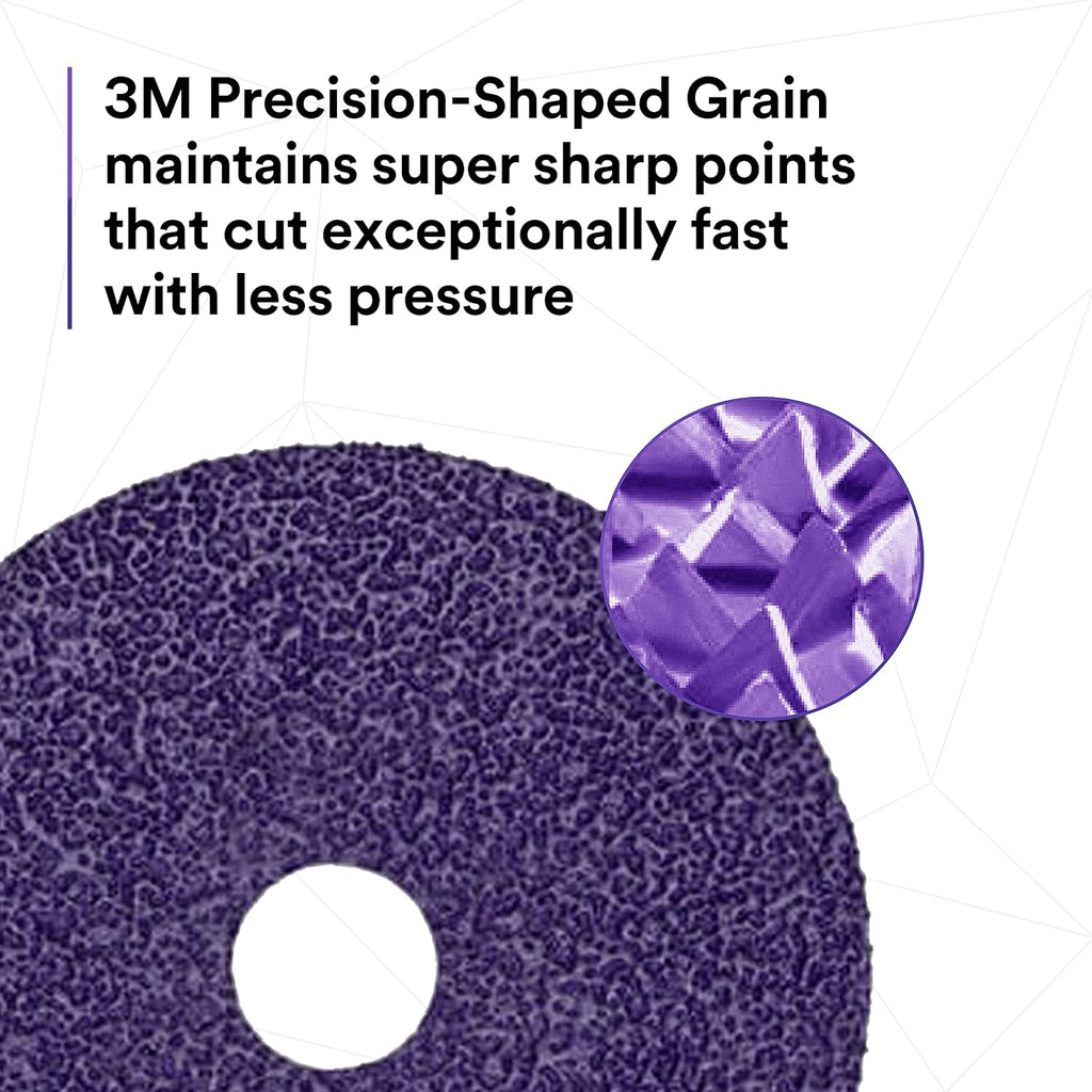 3M Cubitron II Fibre Disc 982CX Pro, 36+, 4 in x 5/8 in, Die 400FF, Pack of 25, Improved Productivity, Longer Cut Rates, Designed for Heavy Metal Removal, Excels in Carbon Steel Applications