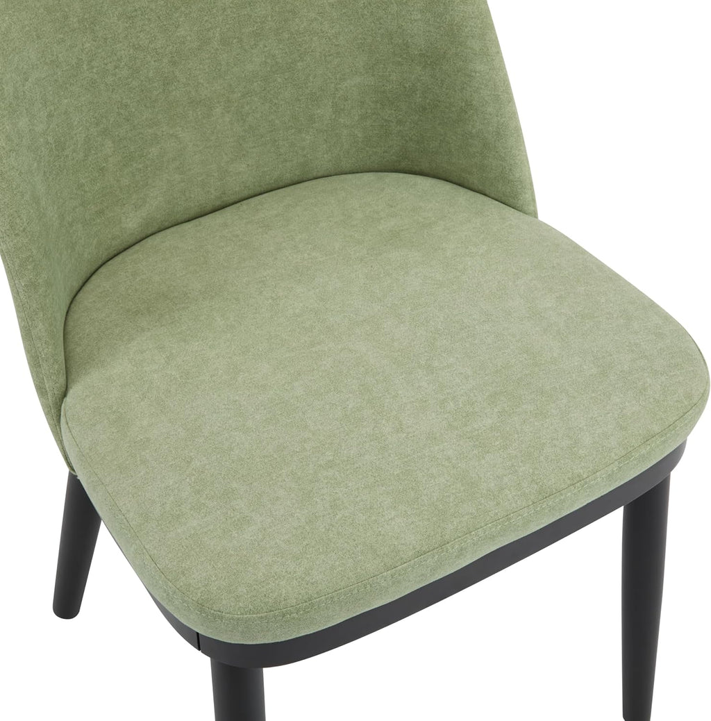 Christopher Knight Home Set of 2 Ringo Fabric Upholstered Dining Chairs, Rubberwood Frame, Curved Backrest, Foam-Filled Cushion, Armless Accent Chair/Side Chair for Dining Room/Kitchen, Mint+Black