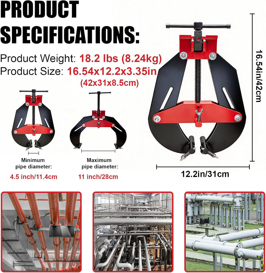 4' to 11' Heavy Duty Pipe Alignment Clamp, Professional Welding Clamp with Quick Release