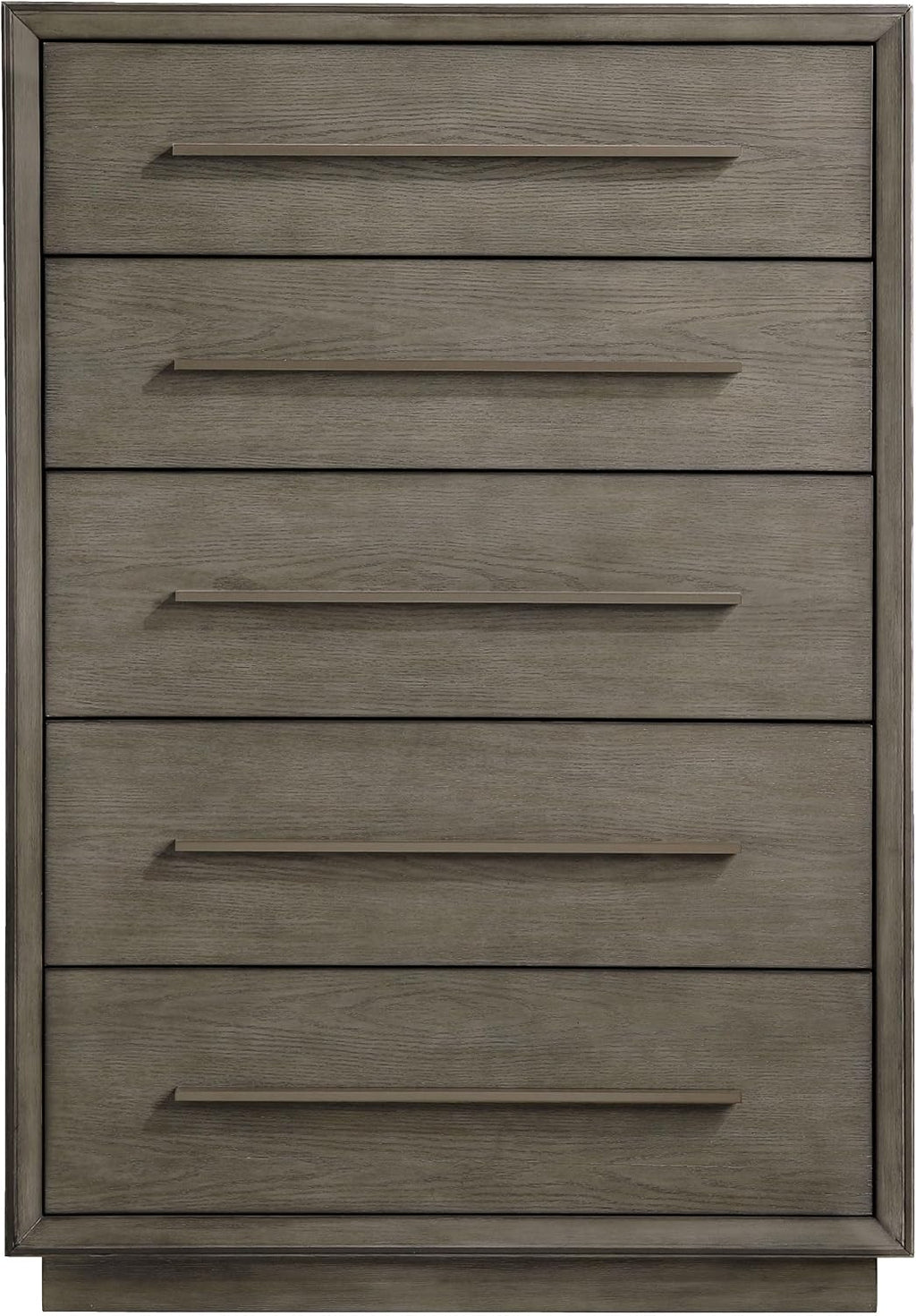 Coaster Home Furnishings - Durango - Wood - 5-Drawer Chest with Long Bar Pulls, Flat Panel Front, Linear Handles and Mitered Trim - Contemporary - Bedroom - Taupe Oak - 223275