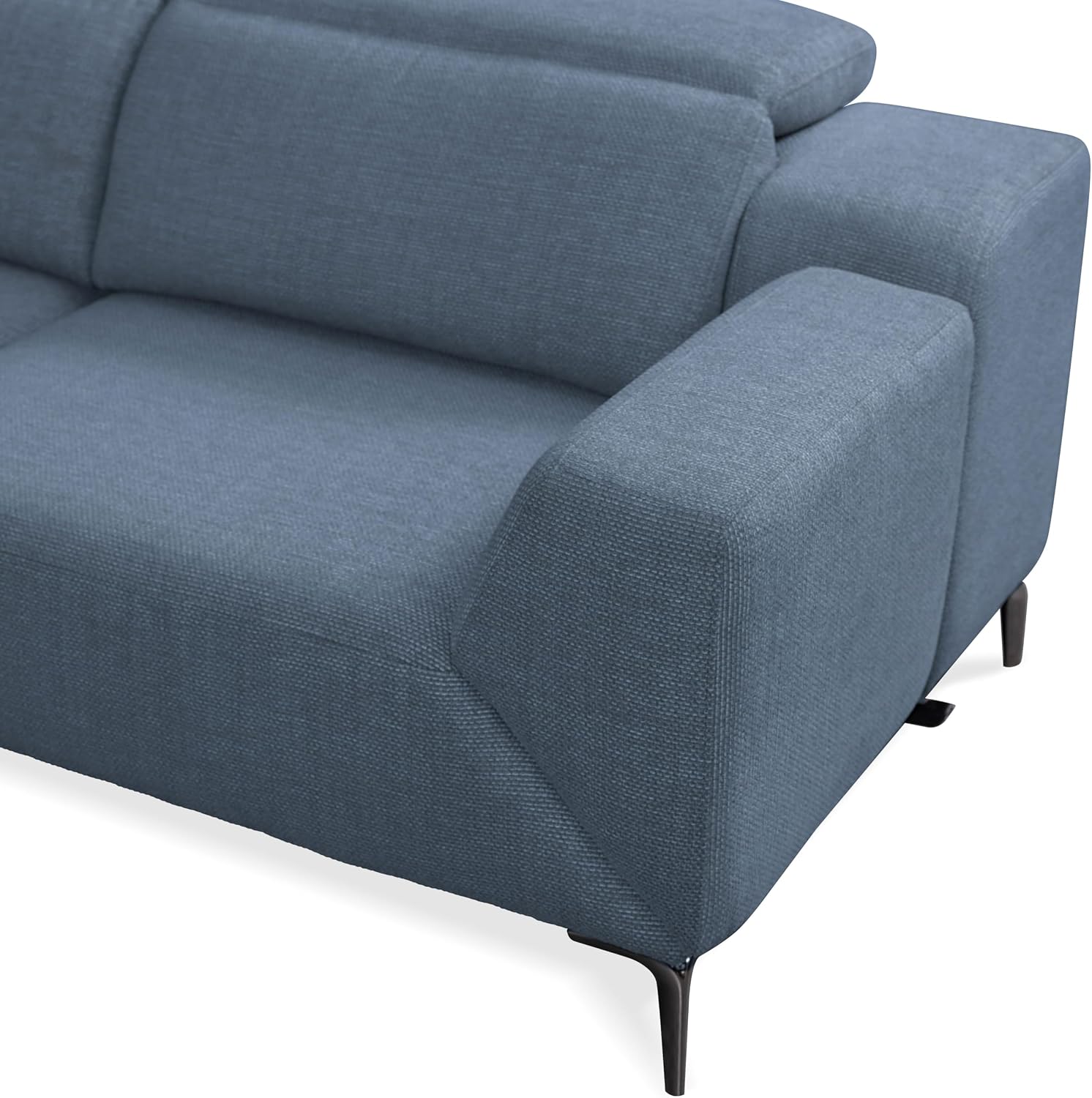 Furniture of America Kirel Modern Sectional Recliner with USB Ports, Adjustable Headrests and Swivel Armrest, Reclining Sofa, L Shape Couch for Living Room, Office, Home Theater, Playroom, Blue