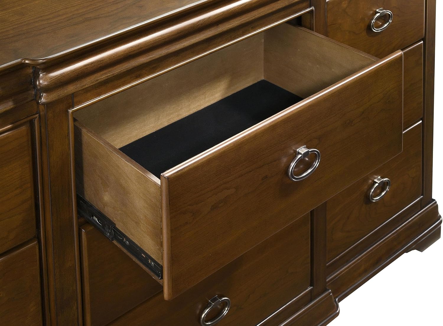 Coaster Home Furnishings - Garland - Wood - 11-Drawer Bedroom Dresser Cabinet with Two Hidden Drawers, Cedar-Lined Bottom Drawers and Traditional Style - Bedroom - Brown Cherry - 205303