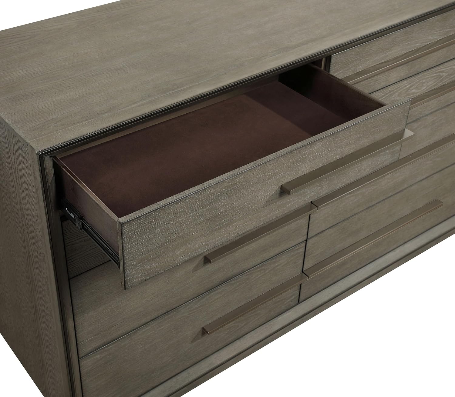 Coaster Home Furnishings - Durango - Wood - 8-Drawer Dresser with Extra-Long Drawer Pulls, Taupe Oak Finish, Mitered Trim, Contemporary Style - Bedroom - Taupe Oak - 223273