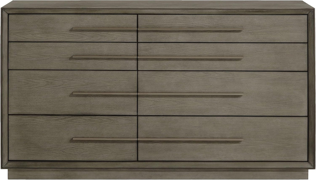 Coaster Home Furnishings - Durango - Wood - 8-Drawer Dresser with Extra-Long Drawer Pulls, Taupe Oak Finish, Mitered Trim, Contemporary Style - Bedroom - Taupe Oak - 223273