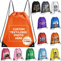 Custom Drawstring Backpack with Logo, 100 Pack Personalized Draw String Back Bag Drawstring Bags Bulk for Sports, Gym, Travel, Swimming, Beach