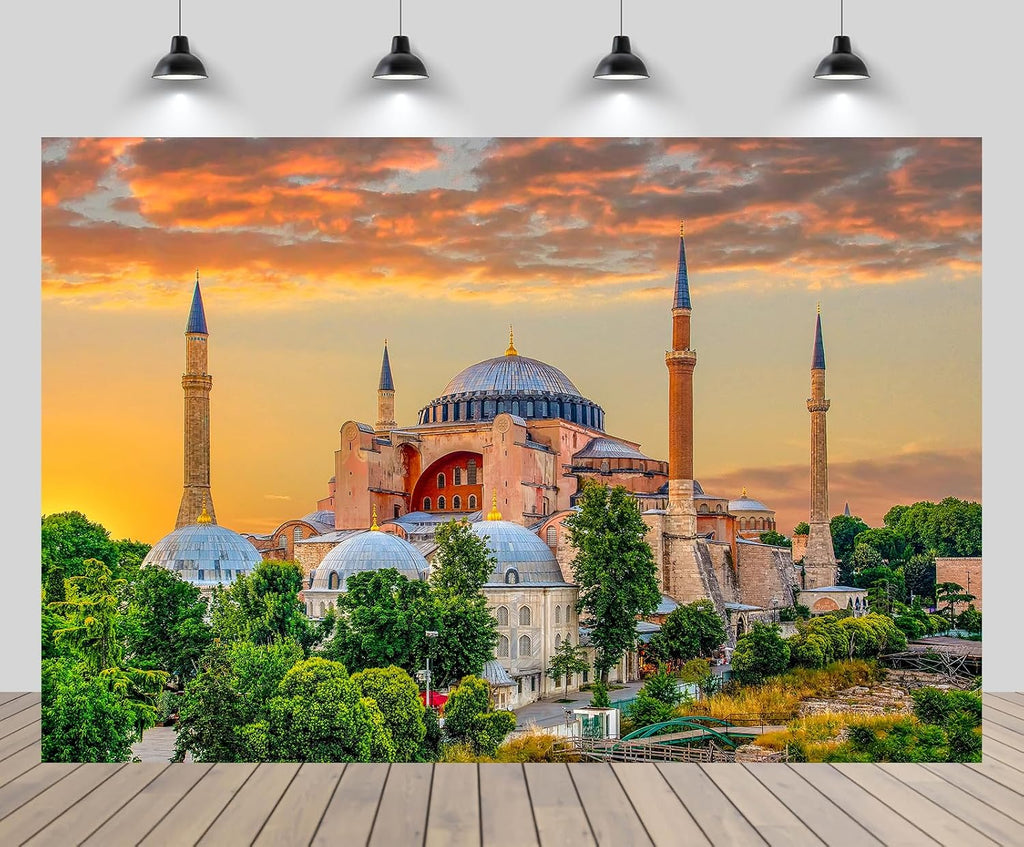 CHNYWORK 236x118 Inches Islam Mosque Tapestry Wall Hanging The Ornate Sultanahmet Famous Mosque Background for Islamic Traditional Ramadan Celebration Living Room Bedroom College Dorm Wall Decor