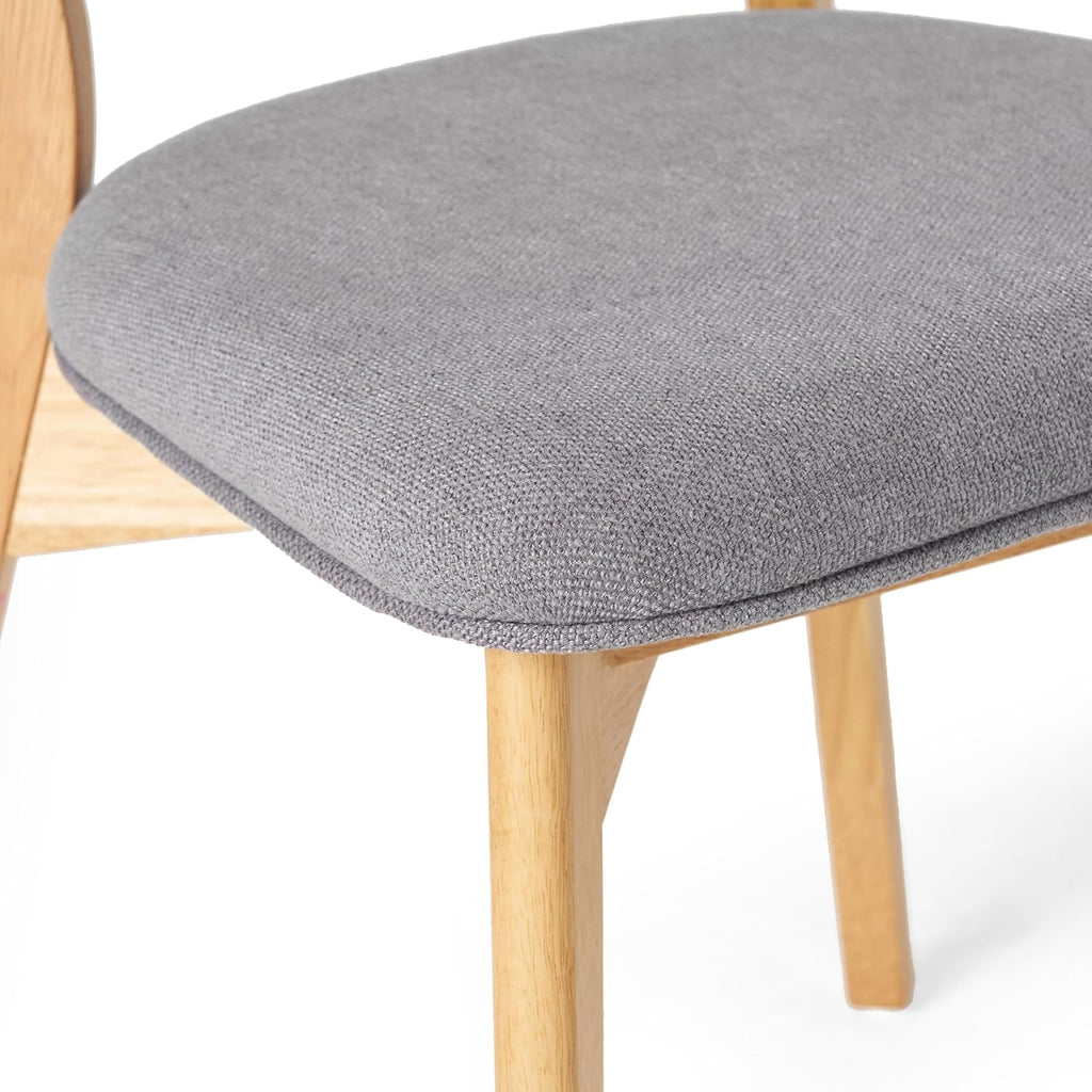 Christopher Knight Home Wrene Mid-Century Dining Chairs Set of 4, Upholstered Dining Room Chairs, Comfy Seating Kitchen Side Chair Set, Armless Accent Chair Set for Home Office, Dark Gray+Oak