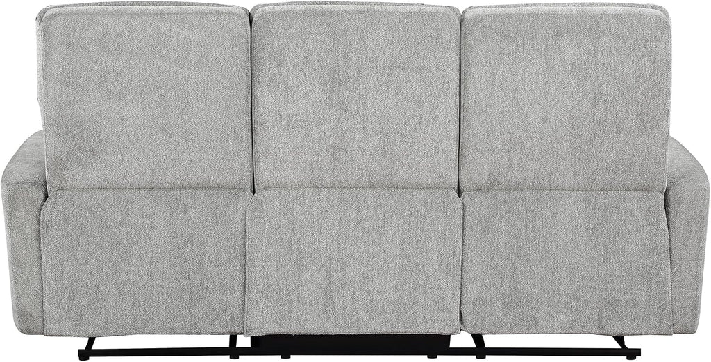 Lexicon Recliner Sofa for Living Room, Double Recliner RV Couch, Manual Wall Hugger Recliner Home Theater Seating Chenille Reclining Sofa, 81''W Sofa, Grey