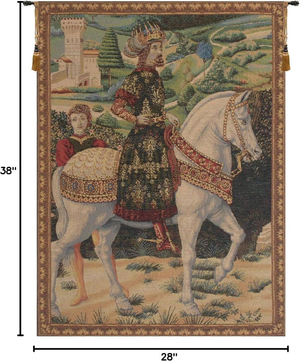 C Charlotte Home Furnishings Inc Melchior French Tapestry Wall Hanging | Viscose Cotton and Polyester Blend Wall Art | 38 in. x 28 in | Home Decor Accents