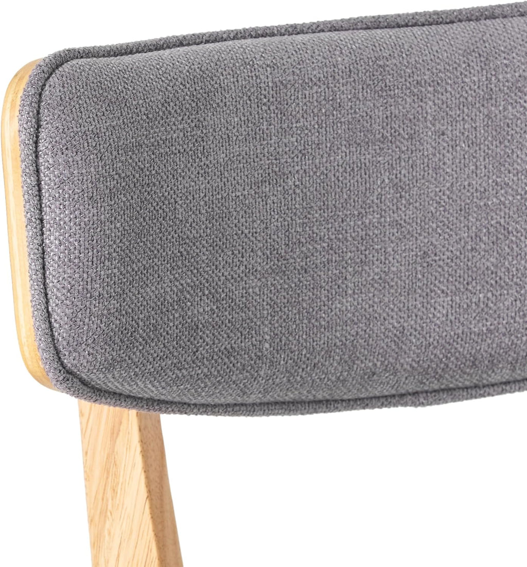 Christopher Knight Home Wrene Mid-Century Dining Chairs Set of 4, Upholstered Dining Room Chairs, Comfy Seating Kitchen Side Chair Set, Armless Accent Chair Set for Home Office, Dark Gray+Oak