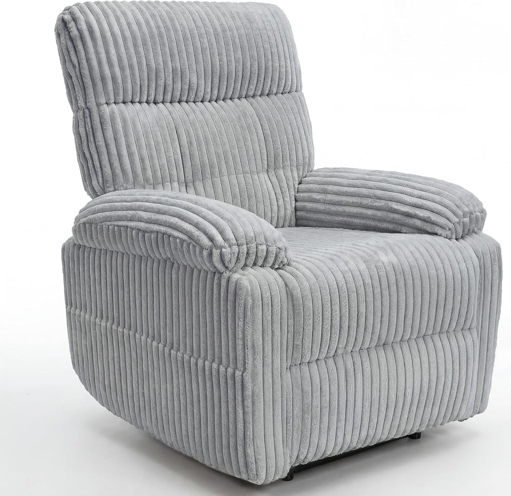 Claiks Electric Zero Gravity Recliner Chair, Corduroy, Grey | Zero Gravity, Adjustable, Electric, Side Pocket