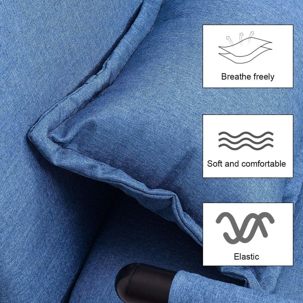 LDAILY Moccha 26.5' Folding Convertible Sofa Bed Arm Chair Sleeper Leisure Recliner Lounge Couch for Living Room, Bedroom, Office (Blue)