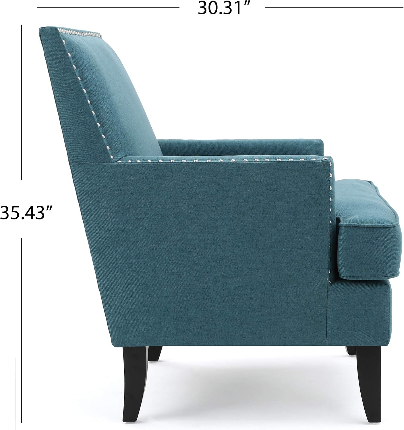 Christopher Knight Home Tilla Fabric Club Chair, Dark Teal