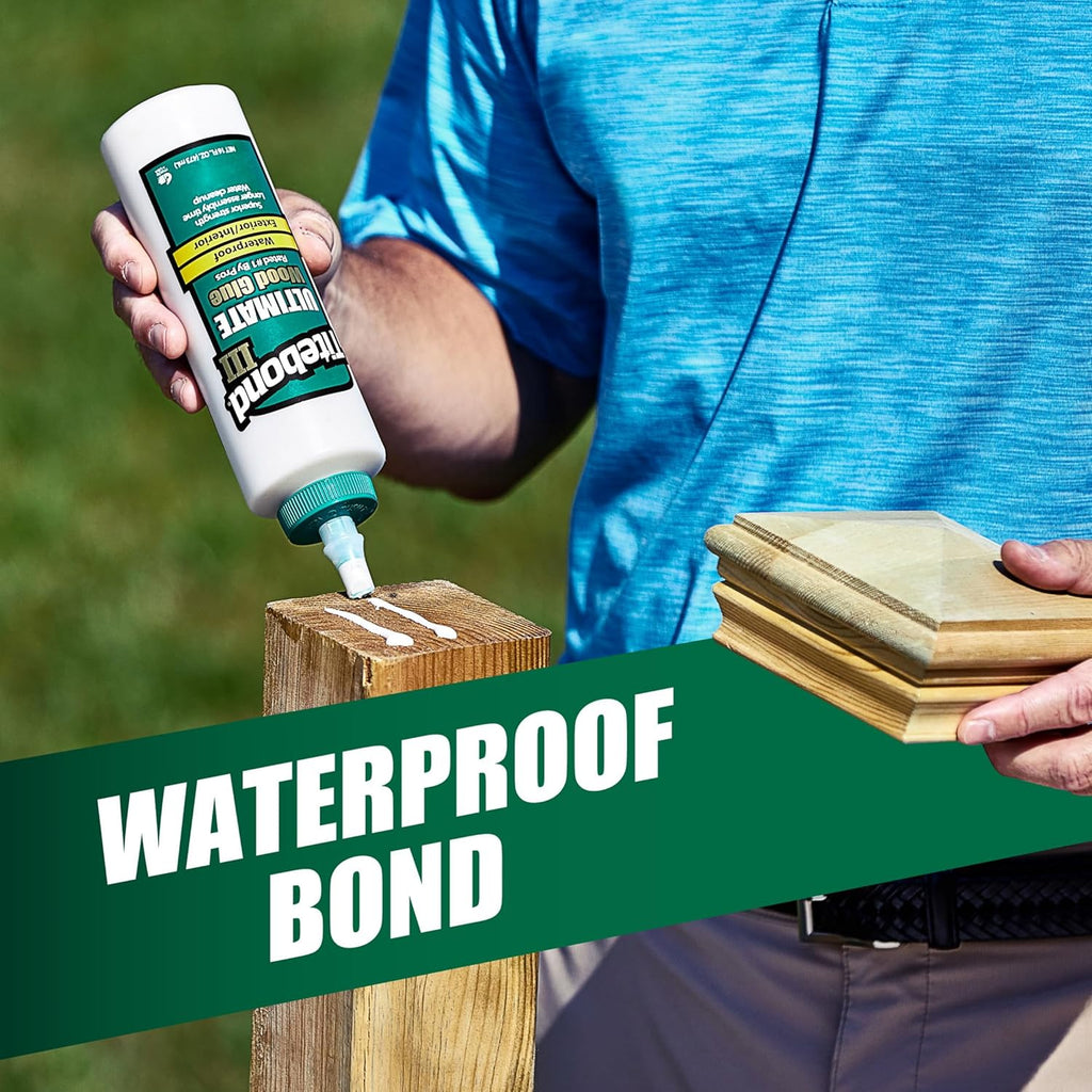 Titebond III Ultimate Wood Glue 16 Oz. (12 Pack) – Premium Professional Woodworking Adhesive, Waterproof, Strong Initial Tack, Interior/Exterior Use, Easy Water Cleanup – 1414