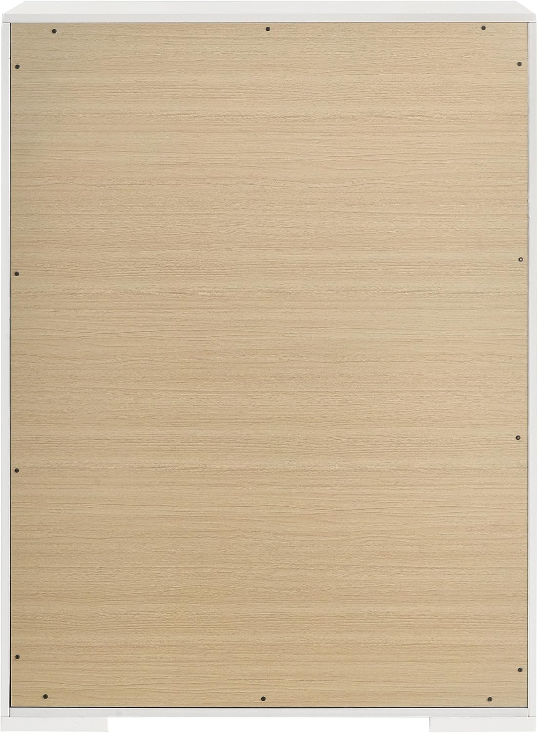 Coaster Home Furnishings - Ives - Wood - 5-Drawer Chest with 3-Dimensional Diamond Tile, Felt-Lined Top Drawer and Metal Glides - Contemporary - Bedroom - White High Gloss - 224945