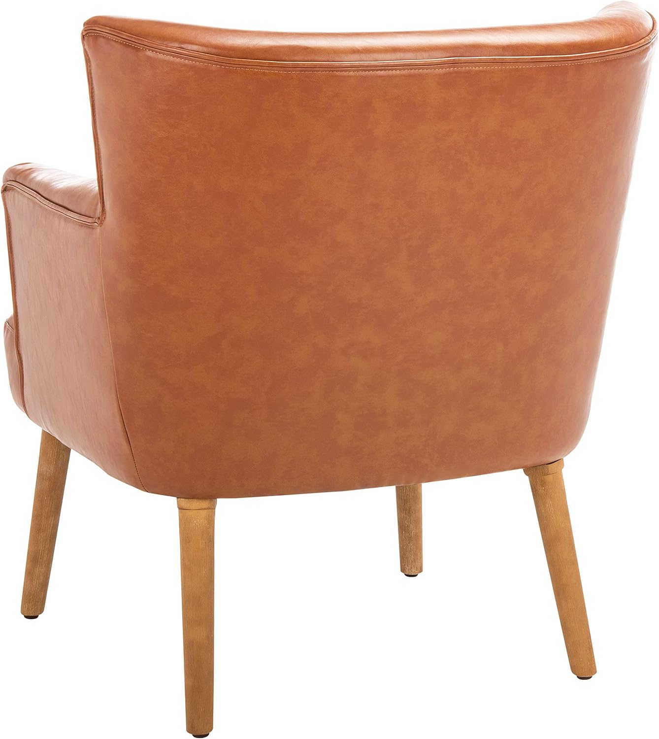 SAFAVIEH Home Collection Delfino Cognac Faux Leather/Natural Accent Chair