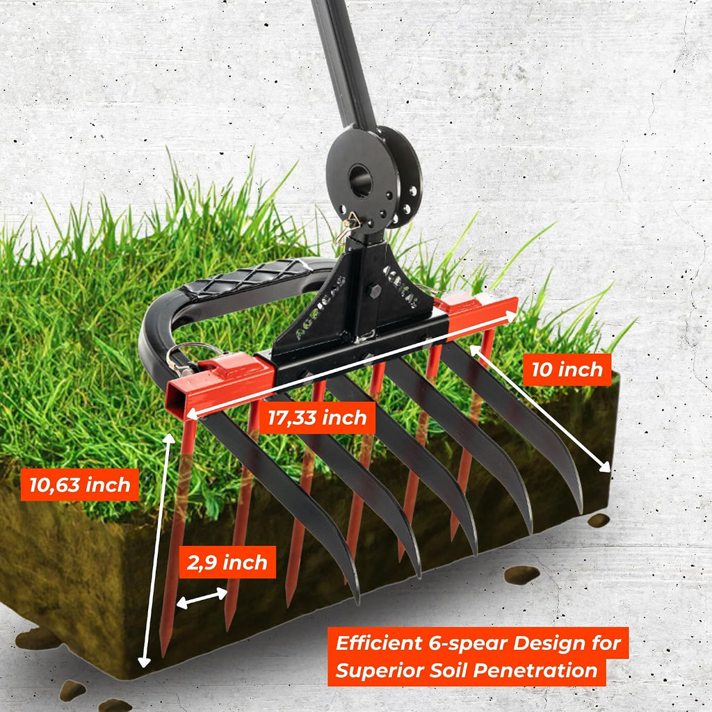 Broad Fork for Gardening - Portable and Ergonomic Broadfork Garden Tool Cultivator Tiller with 6+5 Sharp Tines - Heavy Duty Pitchfork, with Thickened Design