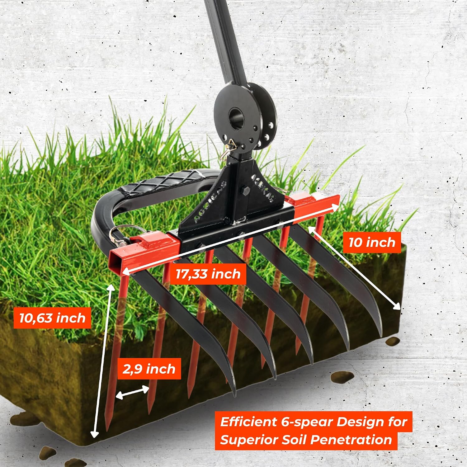 Broad Fork for Gardening - Portable and Ergonomic Broadfork Garden Tool Cultivator Tiller with 6+5 Sharp Tines - Heavy Duty Pitchfork, with Thickened Design