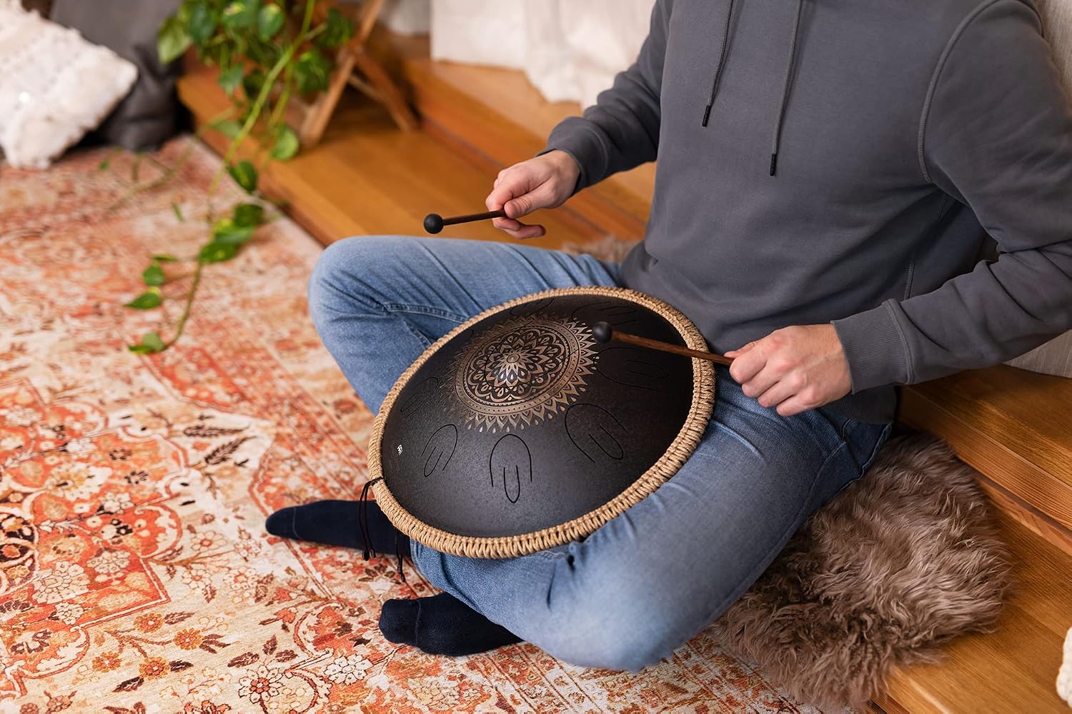 Meinl Sonic Energy Octave Steel Tongue Drum 9 Notes 16' with Mallets, Bag — Sound Healing Instrument for Musical Education, Meditation, ASMR, Yoga