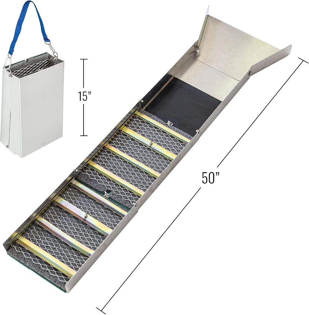 ASR Outdoor 50' Aluminum Folding Sluice Box for Gold Prospecting Backpack Set, Desert Khaki