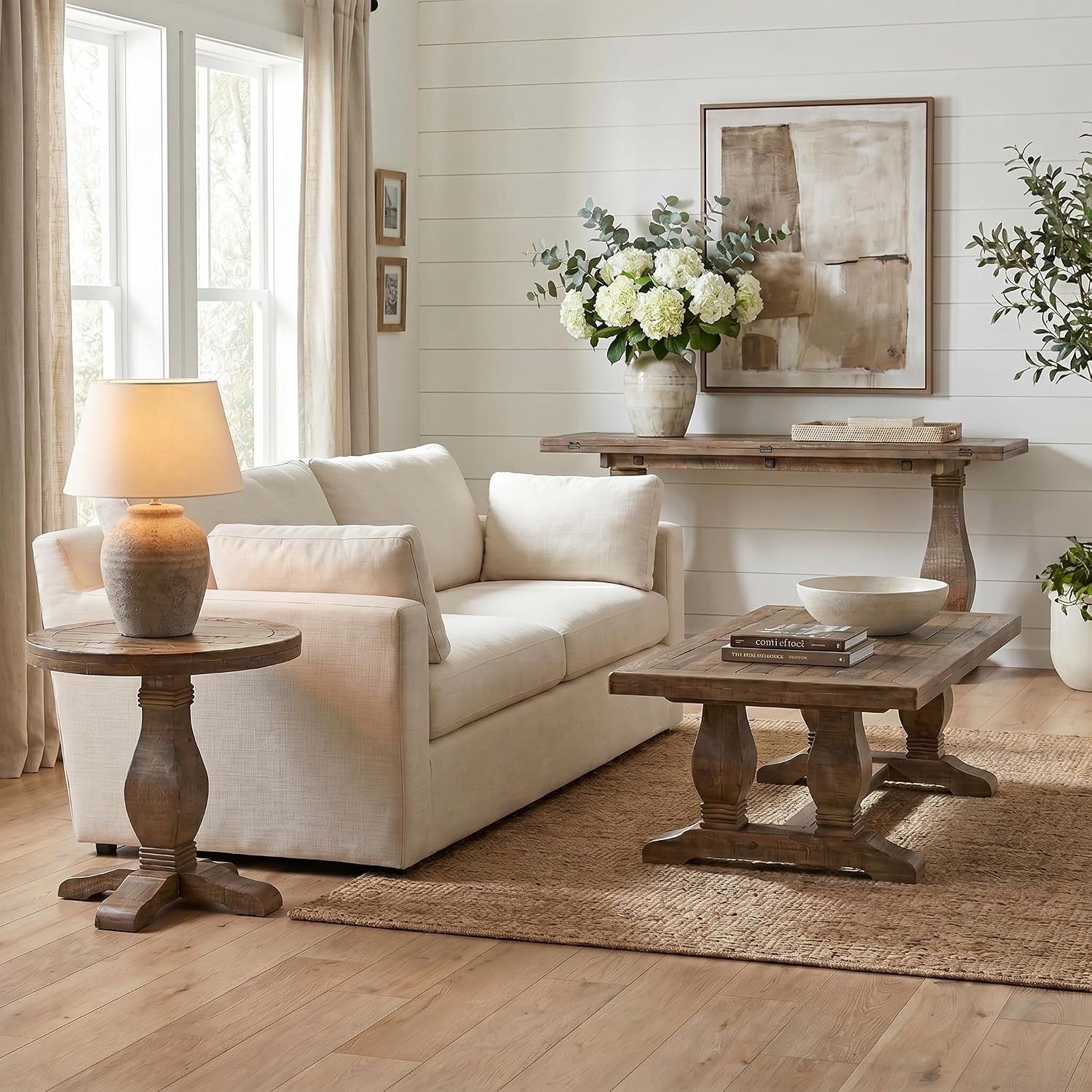 Martin Svensson Home Napa Coffee Table - Reclaimed Natural Finish - Farmhouse Style - Living Room Centerpiece