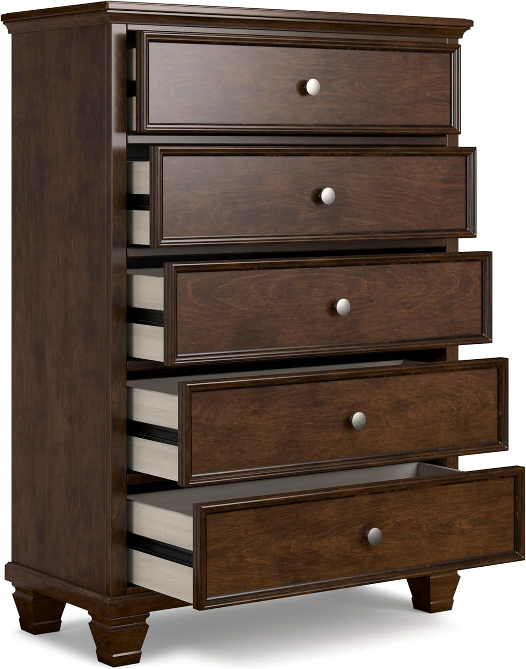 Signature Design by Ashley Danabrin Traditional 5 Drawer Chest for Bedroom, Dark Brown