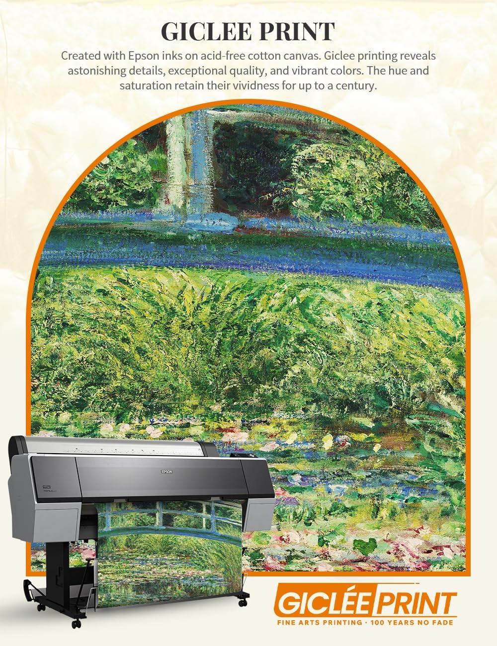 DECORARTS - The Japanese Bridge (Water-Lily Pond) by Claude Monet, Museum-Quality Giclee Canvas Print, Wall Art Reproduction, 30' W x 40' H, Made in USA