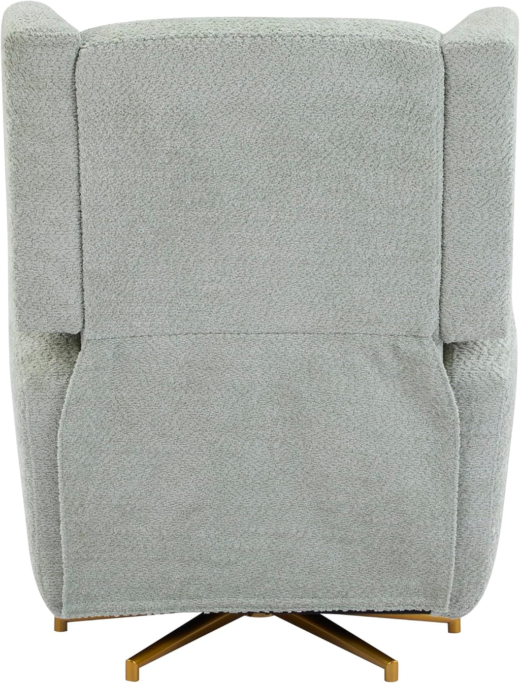 Christopher Knight Home Dolia Boucle Upholstered 360° Swivel Chair, Push-Back Power Recliner Chair, Iron Recliner Sofa with Rotation, Living Room Lounge Sofa, Adjustable Backrest, Gold+Light Green
