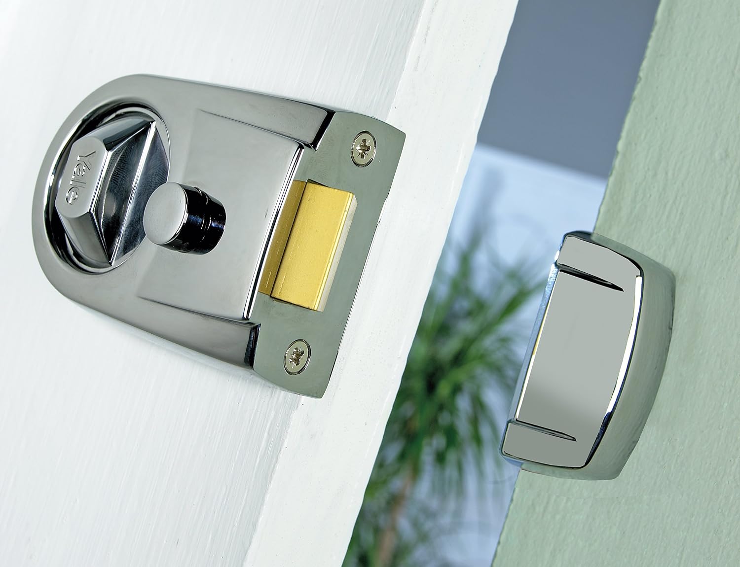 Yale P-Y3-SC-SC-60 - Contemporary Nightlatch - 60mm - Satin Chrome Finish - Standard Security