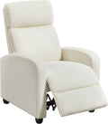 Topeakmart Corduroy Recliner Sofa Mid-Century Recliner Chair Single Reclining Chair Upholstered Sofa for Living Room Bedroom Home Theater Beige