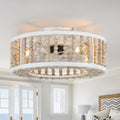 Bella Depot 20' Boho Ceiling Fan with Light, Flush Mount Wood Beaded Fandelier Chandelier Fan, 6 Speeds Reversible Bladeless Ceiling Fan for Bedroom Living Room Kitchen(Cool Wood)