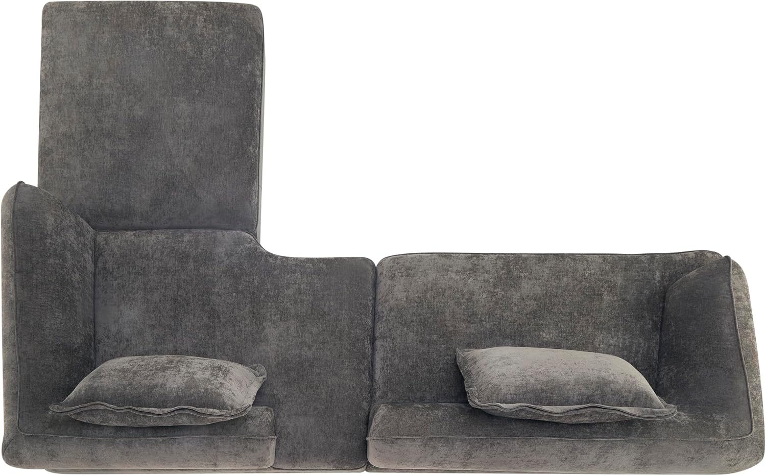 Christopher Knight Home Zacha 121' Modular L-Shape Sofa Couch with Chaise Lounge, Modern Boneless Sofa for Living Room, Fabric Upholstered Cloud Couch with Deep Seat, Dark Brown