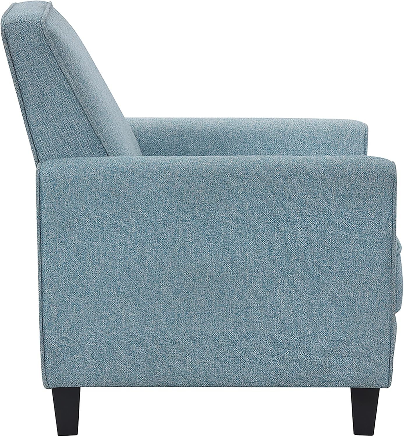 24/7 Shop at Home Mulvane Modern Recliner Chair with Push Back & Foot Rest, Single Couch with Fabric Upholstered & Plastic Legs, Sofa Reclinable Individual for Bedroom, Living Room, Home Office, Blue
