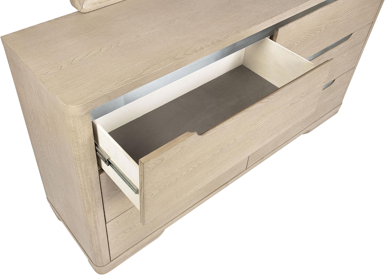 Coaster Home Furnishings - Ladera - Wood - 6-Drawer Dresser with Contemporary Style, Metal Extension Glides and Nickel Finger Pulls - Bedroom - Light Elm - 225083